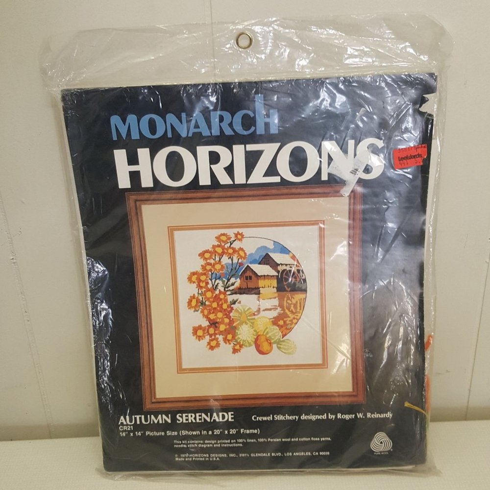 Monarch Horizons AUTUMN SERENADE Crewel Embroidery Kit 14 in 1979